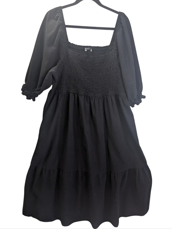 M & S Collection Dresses & Skirts - Black Maxi Dress with Smocked Bodice and Puff Sleeves US Size 20